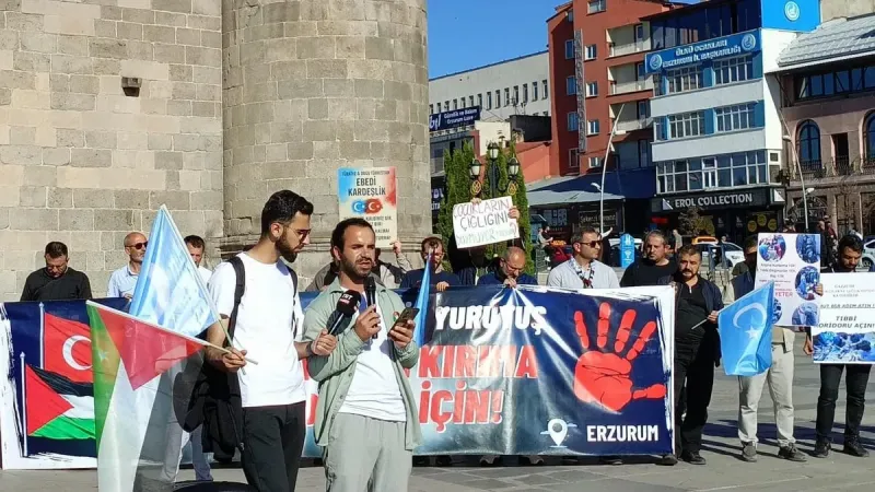 Erzurum'da sağlık çalışanları 84 haftadır Gazze için yürüyor