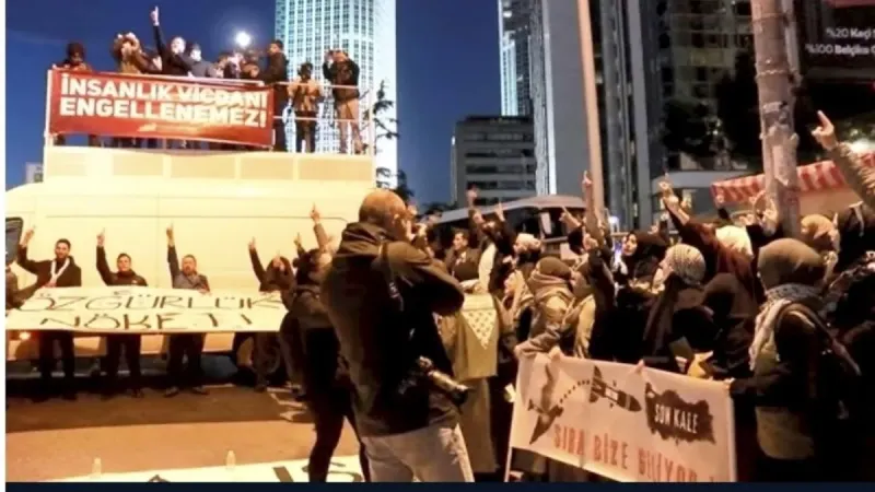 Gazze Gemisine Saldırı! İsrail Konsolosluğu Önünde Neler Yaşandı?